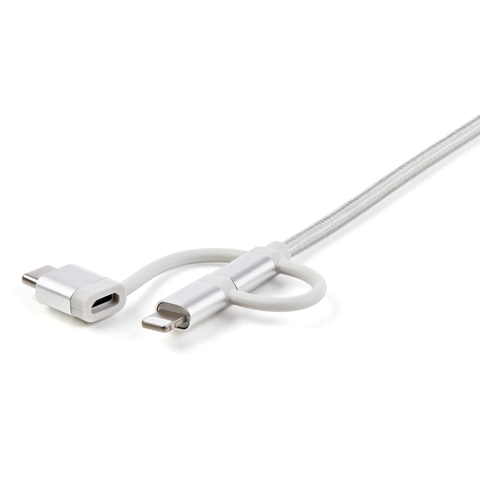1 m (3 ft.) USB Multi Charging Cable - USB to Micro-USB or USB-C or Lightning for iPhone / iPad / iPod / Android - Apple MFi Certified - 3 in 1 USB Charger - Braided - Image 5