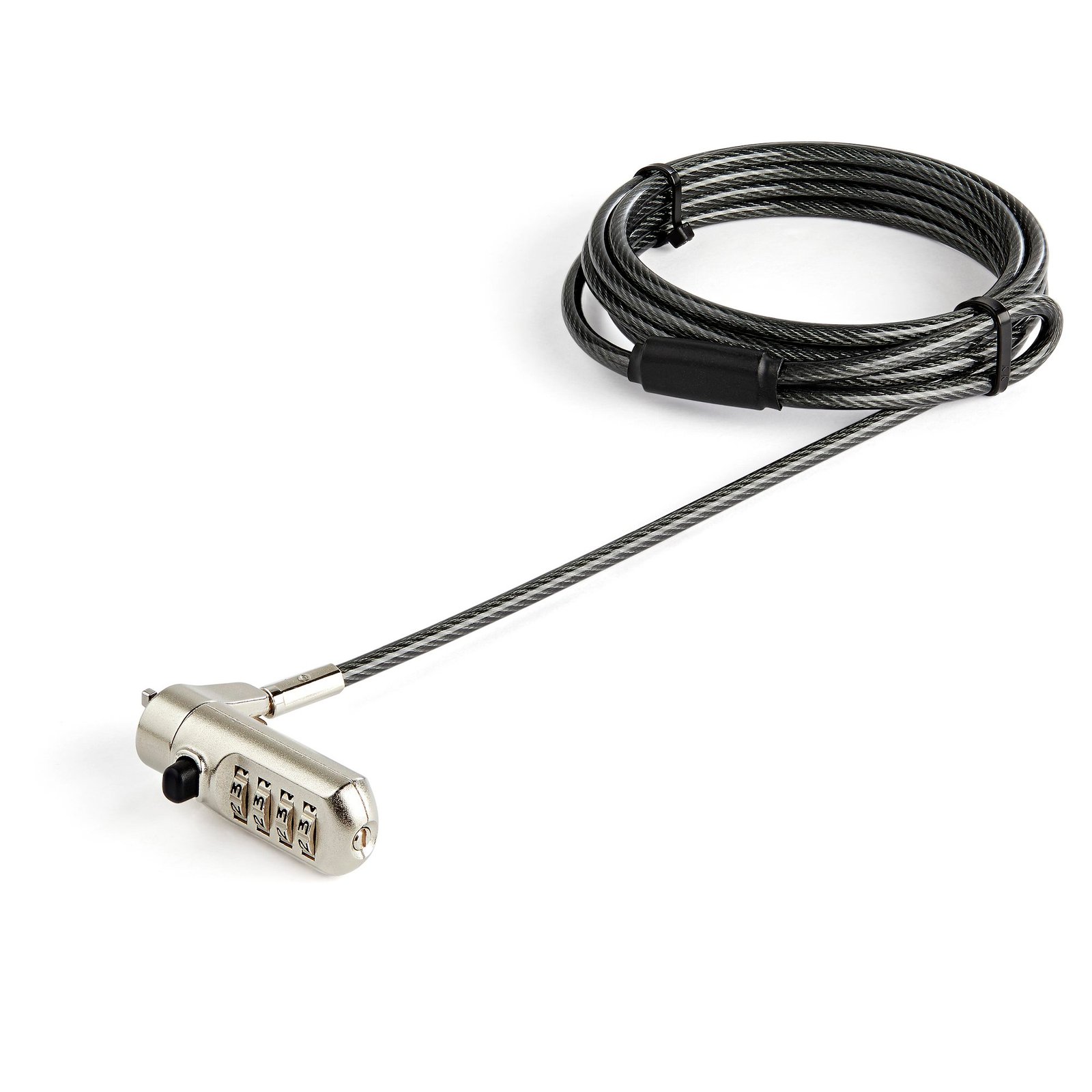 6.6ft (2m) Laptop Cable Lock - Nano Slot Compatible 4 Digit Combination Security Cable Lock - Anti-Theft Vinyl Coated Steel Cable Lock for