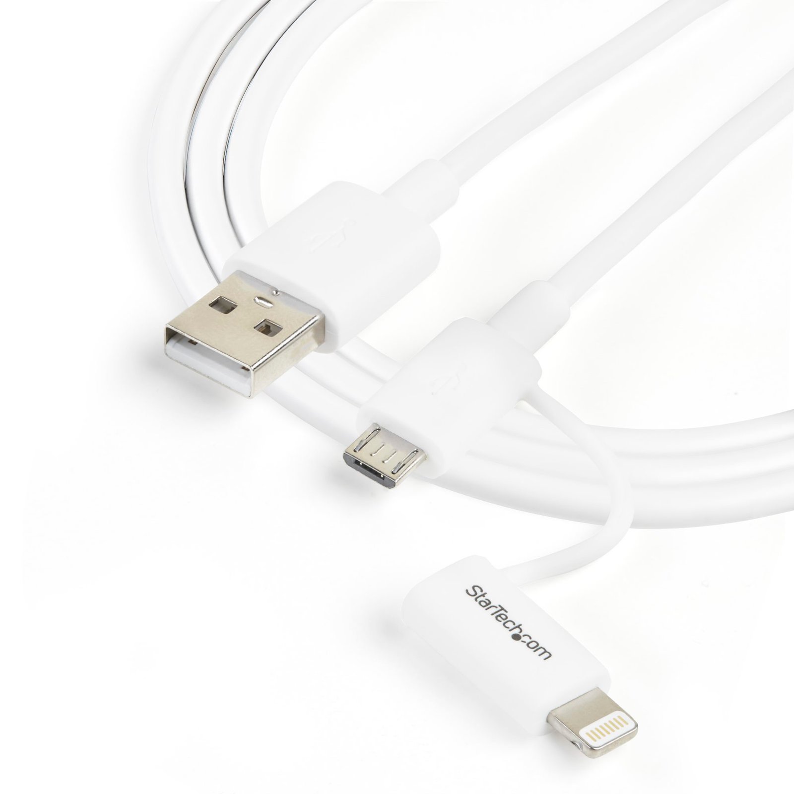 1 m (3 ft.) 2 in 1 Charging Cable - USB to Lightning or Micro-USB for iPhone / iPad / iPod / Android - Apple MFi Certified - Multi Phone Charger - USB 2.0 - Image 4