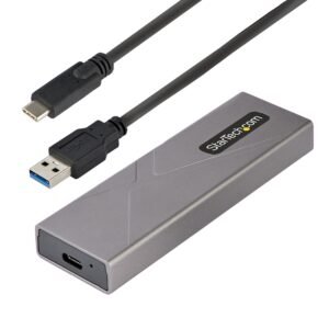 USB-C 10Gbps to M.2 NVMe or M.2 SATA SSD Enclosure - Tool-free External M.2 PCIe/SATA NGFF SSD Aluminum Case - USB Type-C&A Host Cables