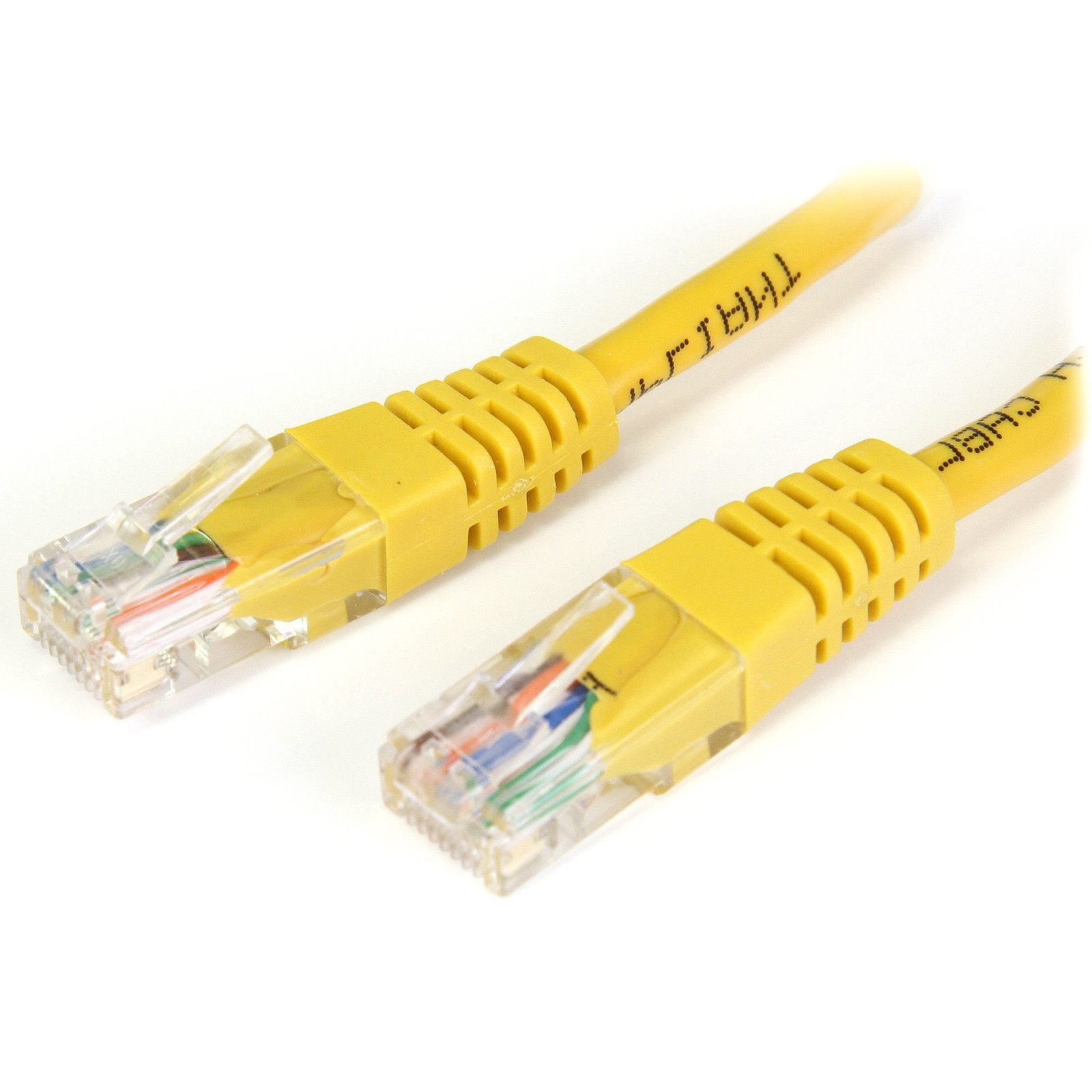 100 ft Cat5e Yellow Molded Crossover RJ45 UTP Cat5e Patch Cable - 100ft Patch Cord
