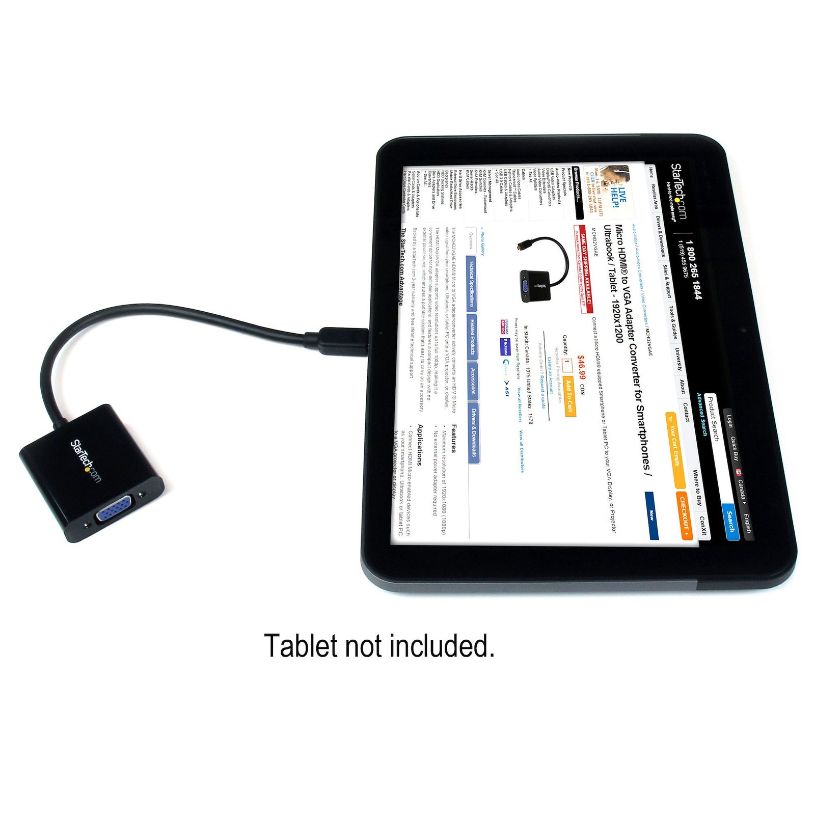 Micro HDMI to VGA Adapter Converter for Smartphones / Ultrabook / Tablet - 1920x1080 - Image 4