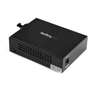 Multi-Mode (MM) LC Fiber Media Converter for 10/100/1000 Networks, Standalone Gigabit Ethernet to LC Converter, SFP Transceiver Included