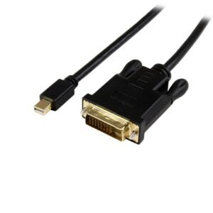 3ft (91cm) Mini DisplayPort to DVI Cable - Active Mini DP to DVI Adapter Cable - 1080p Video - mDP 1.2 to DVI-D Single Link - mDP or