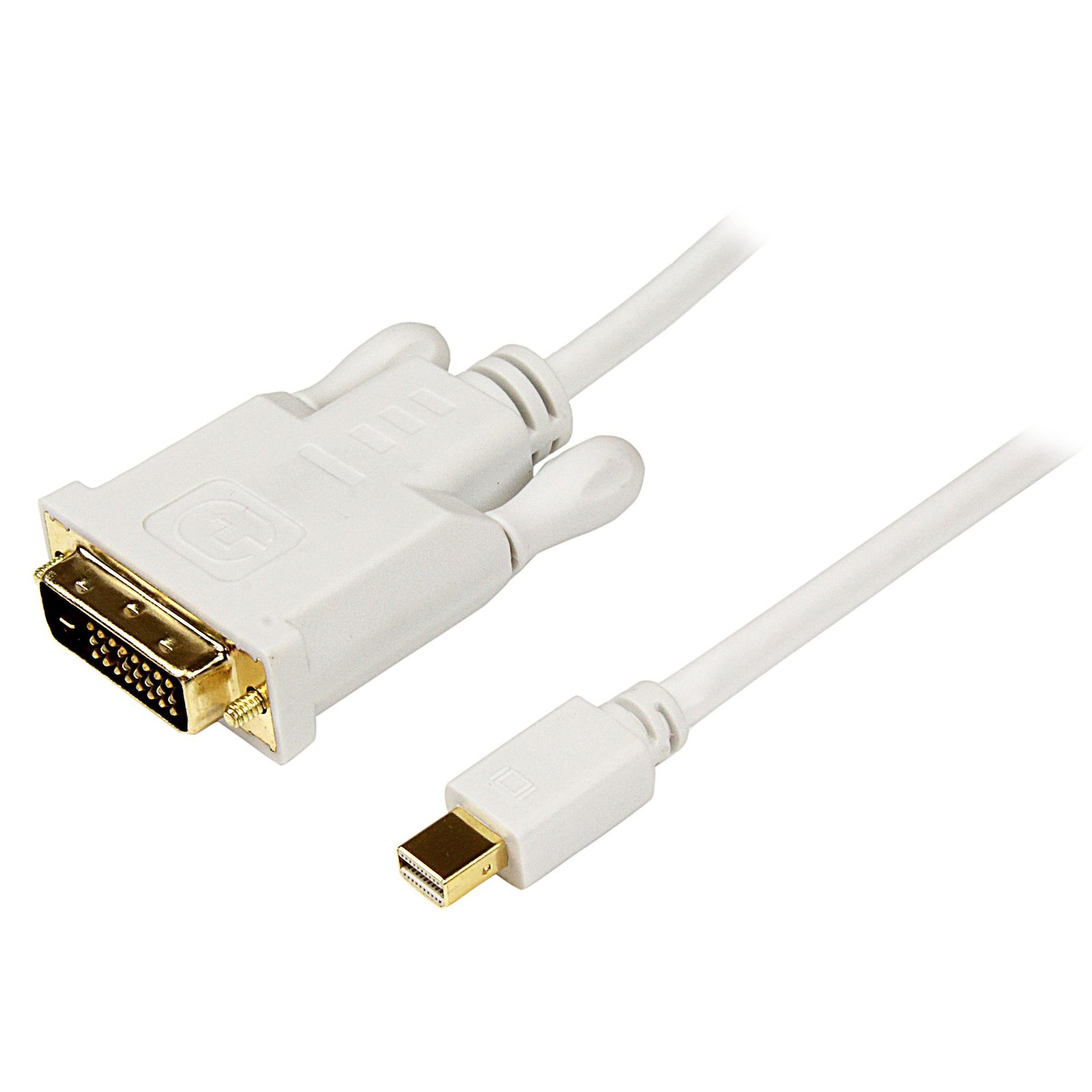 10ft (3m) Mini DisplayPort to DVI Adapter Converter Cable – Mini DP to DVI 1920x1200 - White