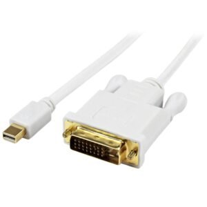 3ft (91cm) Mini DisplayPort to DVI Active Adapter Converter Cable - mDP to DVI 1920x1200 - White