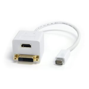 1 ft Mini DVI to DVI-D & HDMI Splitter Cable - M/F