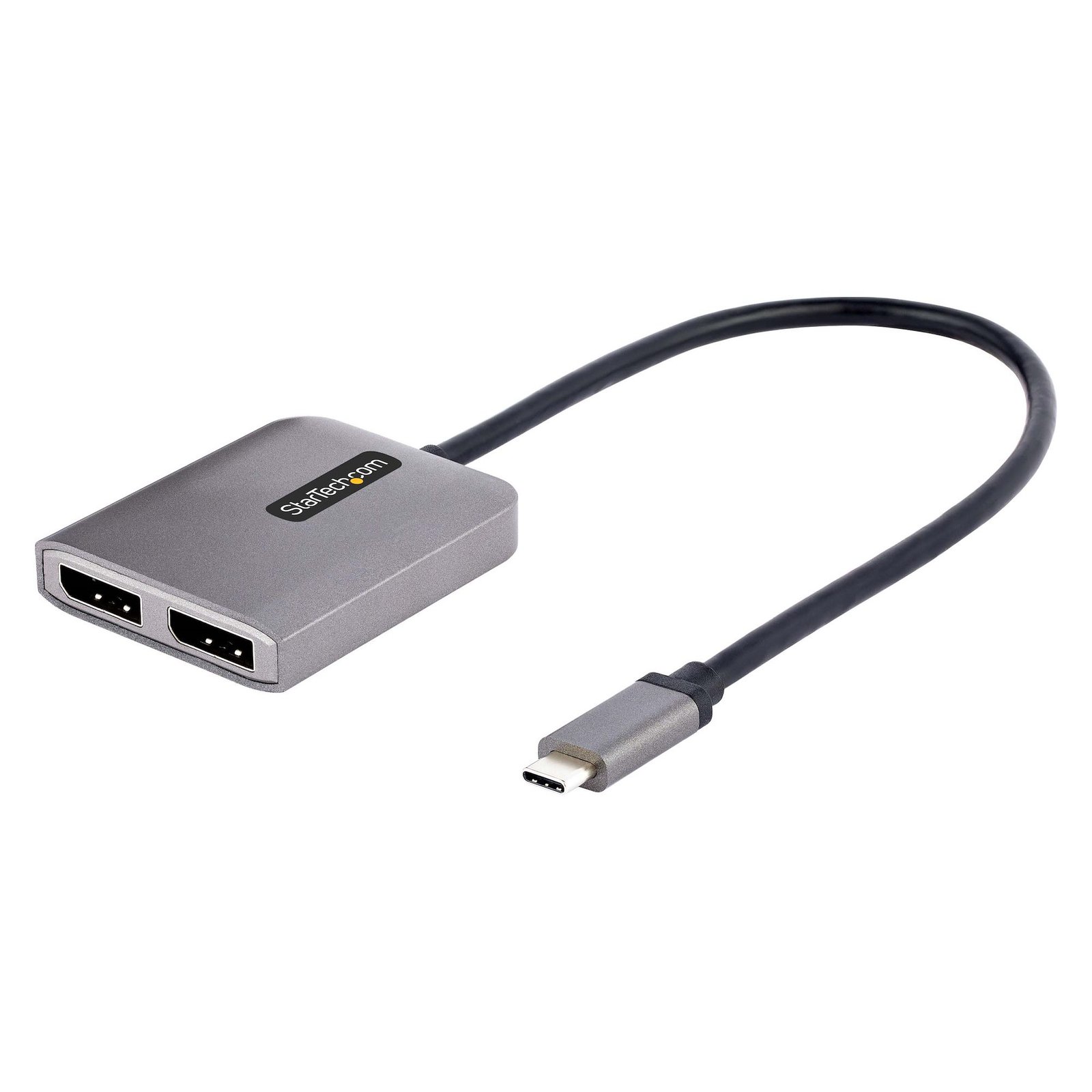 USB-C to Dual DisplayPort 1.4 Adapter, USB Type-C Multi-Monitor MST Hub, Dual 5K 60Hz DP Laptop Display Extender / Splitter, HDR