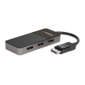 3-Port DisplayPort 1.4 Splitter, DisplayPort to 3x DP Multi-Monitor Adapter, Triple 4K Computer MST Hub, USB Bus-Powered - Windows Only