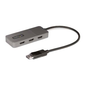 3-Port MST Hub - DisplayPort to 3x HDMI, Triple 4K 60Hz Monitors, DP 1.4 Multi-Monitor Video Adapter, 1ft (30cm) Built-in Cable, USB