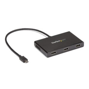 3-Port USB-C Multi-Monitor Adapter, USB Type-C to 3x HDMI MST Hub, Triple 1080p 60Hz HDMI Laptop Display Extender / Splitter, Windows Only