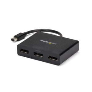 3-Port Multi Monitor Adapter - Mini DisplayPort to DisplayPort MST Hub, Dual 4K 30Hz & 1x 1080p - Video Splitter for Extended Desktop Mode