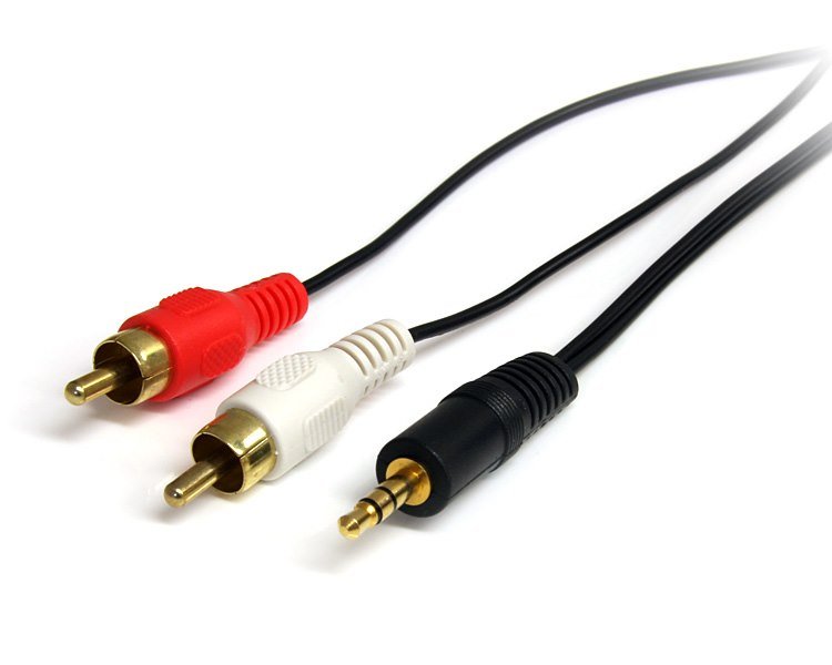 1 ft Stereo Audio Cable - 3.5mm Male to 2x RCA Male