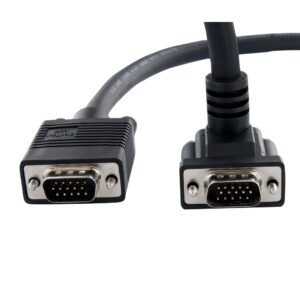 15ft Coax High Resolution 90° Down Angled VGA Monitor Cable - HD15 M/M