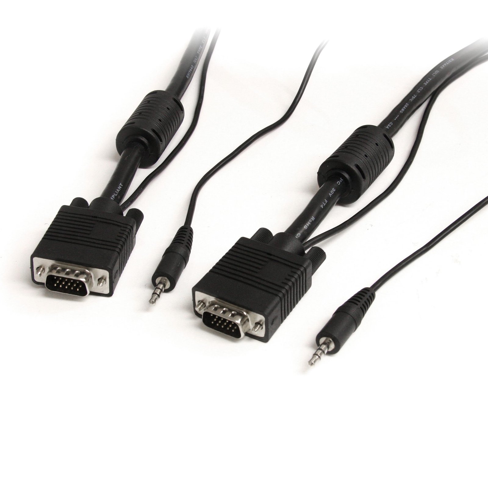 15 ft Coax High Resolution Monitor VGA Cable with Audio HD15 M/M