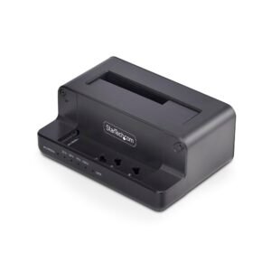 M.2 NVMe to 2.5/3.5" SATA Drive Duplicator, Dual Bay Standalone SSD Cloner/Drive Dock, Bidirectional NVMe to SATA / SATA to NVMe, Up to