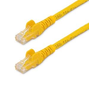 100ft CAT6 Ethernet Cable - Yellow CAT 6 Gigabit Ethernet Wire - 250MHz 100W PoE RJ45 UTP Network/Patch Cord Snagless w/Strain Relief