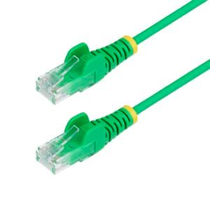 10ft Green Slim CAT6 Ethernet Cable, Snagless, 100W PoE, UTP, LSZH, 28AWG Pure Bare Copper Wire, Slim RJ45 Network Patch Cord w/Strain