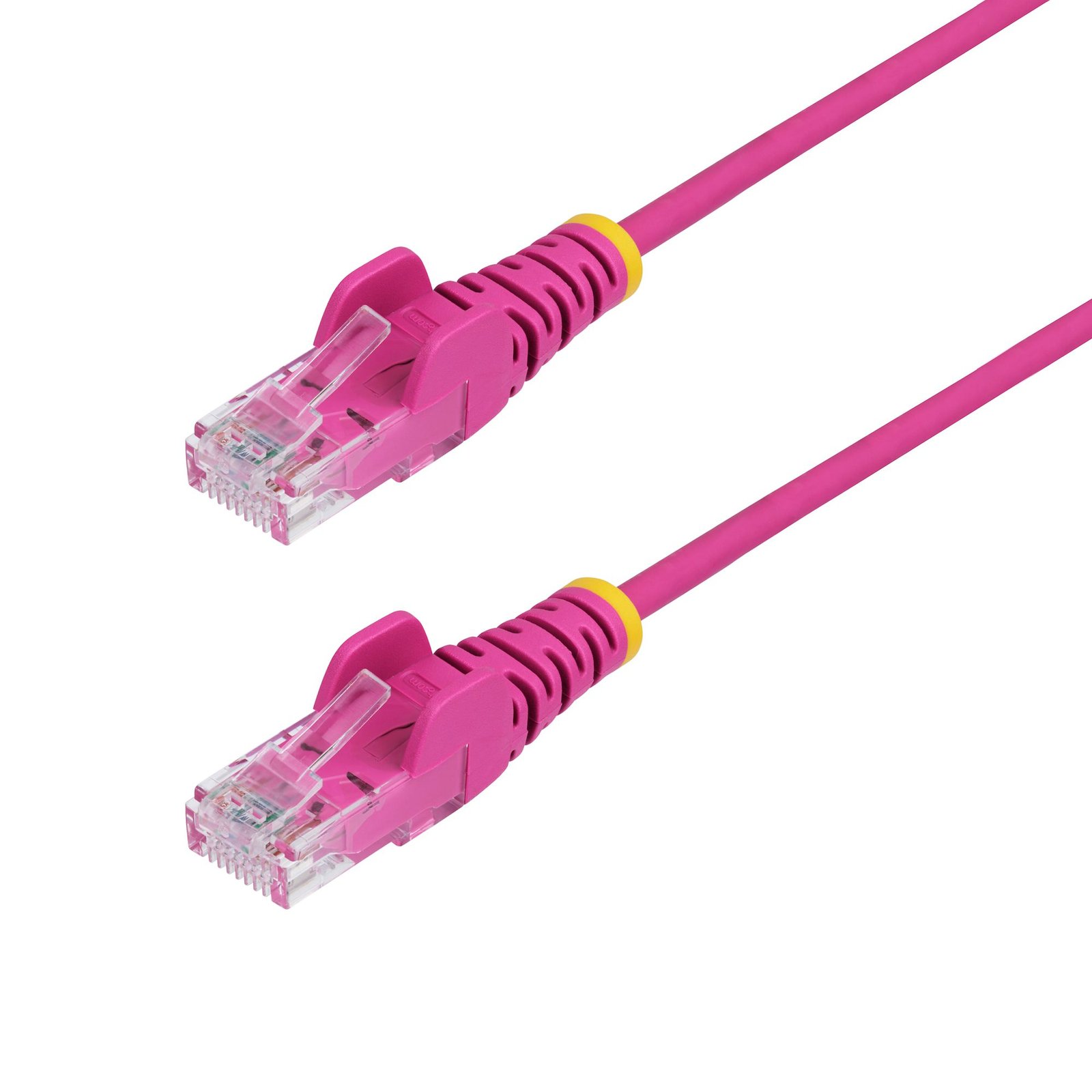 10ft Pink Slim CAT6 Ethernet Cable, Snagless, 100W PoE, UTP, LSZH, 28AWG Pure Bare Copper Wire, Slim RJ45 Network Patch Cord w/Strain