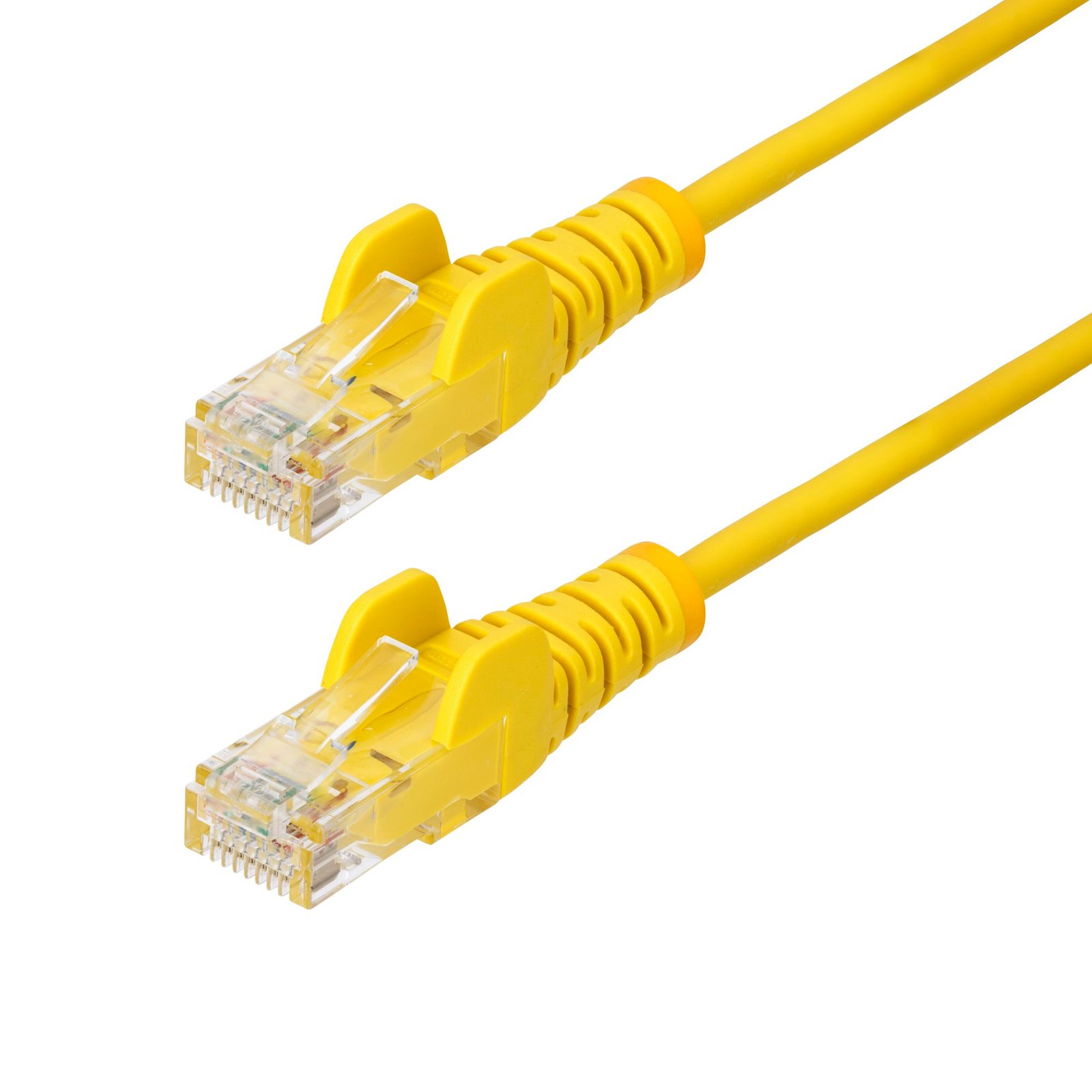 10ft Yellow Slim CAT6 Ethernet Cable, Snagless, 100W PoE, UTP, LSZH, 28AWG Pure Bare Copper Wire, Slim RJ45 Network Patch Cord w/Strain