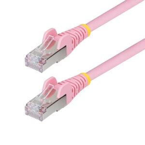 10ft Pink CAT6a Ethernet Cable, Snagless RJ45, 10GbE, 100W PoE++, S/FTP, LSZH, 27AWG Pure Bare Copper Wire, 500MHz, Shielded Network Patch