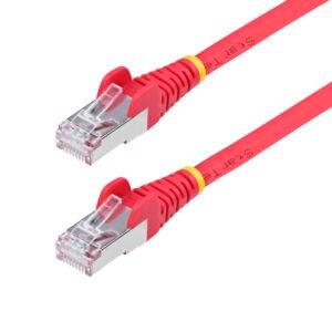 10ft Red CAT6a Ethernet Cable, Snagless RJ45, 10GbE, 100W PoE++, S/FTP, LSZH, 27AWG Pure Bare Copper Wire, 500MHz, Shielded Network Patch