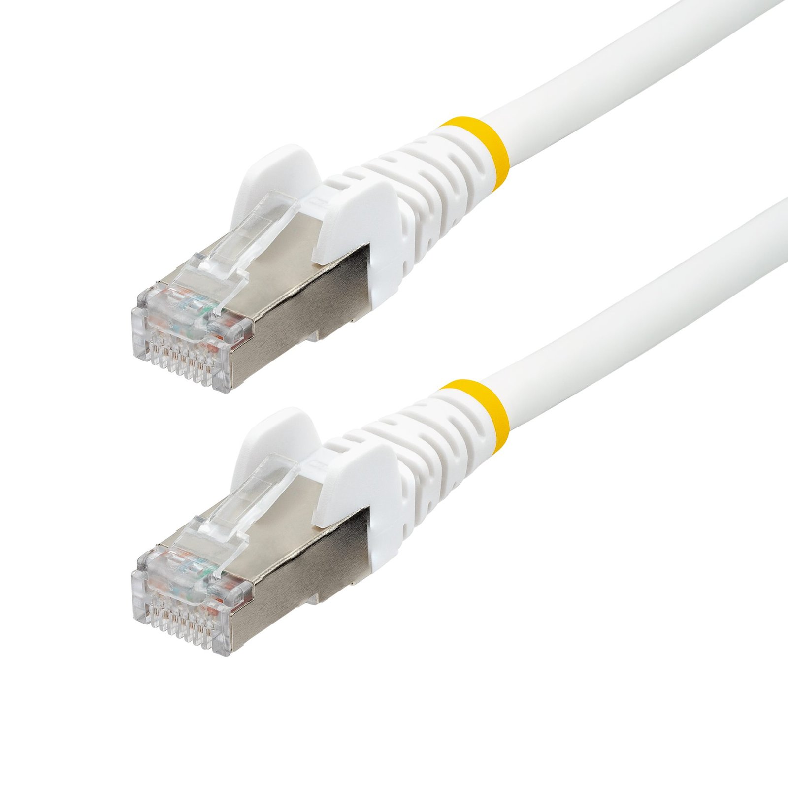 100ft White CAT6a Ethernet Cable, Snagless RJ45, 10GbE, 100W PoE++, S/FTP, LSZH, 27AWG Pure Bare Copper Wire, 500MHz, Shielded Network