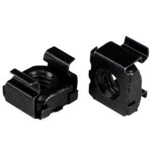 100-Pack M5 Square Hole Cage Nuts and Installation Tool for 19" or 10" Server Racks, Cabinets and Enclosures, Black - TAA
