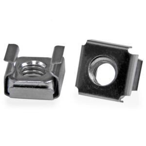 50-Pack M6 Square Hole Cage Nuts and Installation Tool for 19" or 10" Server Racks, Cabinets and Enclosures, Silver - TAA