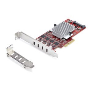 4-Port USB Type-C PCIe Card, USB 3.2 10Gbps, USB-C PCI Express Expansion Card, 4x Independent USB Controllers, Windows/Linux/macOS