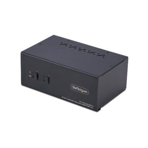 2-Port Dual-Monitor DisplayPort and HDMI KVM Switch, 4K 60Hz, 1x HDMI & 1x DP Monitor, 2-Port USB 5Gbps Hub, 2x USB HID Ports, TAA Compliant
