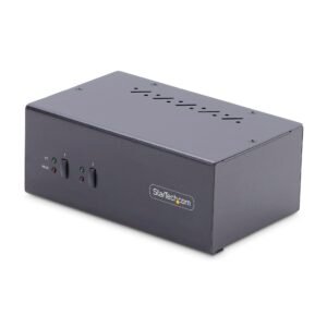 2-Port Dual-Monitor DisplayPort KVM Switch, 4K 60Hz, 2x USB 5Gbps Hub Ports, 2x USB 2.0 HID Ports, Hotkey and Push-Button Switching, TAA