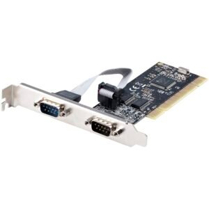 2-Port PCI RS232 Serial Adapter Card - PCI Serial Port Expansion Controller Card - PCI to Dual Serial DB9 Card - Standard (Installed) & Low
