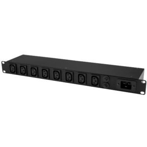 1U 19 inch 8 Port Rack Mount PDU - IEC C13 Socket Rackmount Power Supply/Strip - Horizontal Server Rack Mountable PDU /Data Center Power