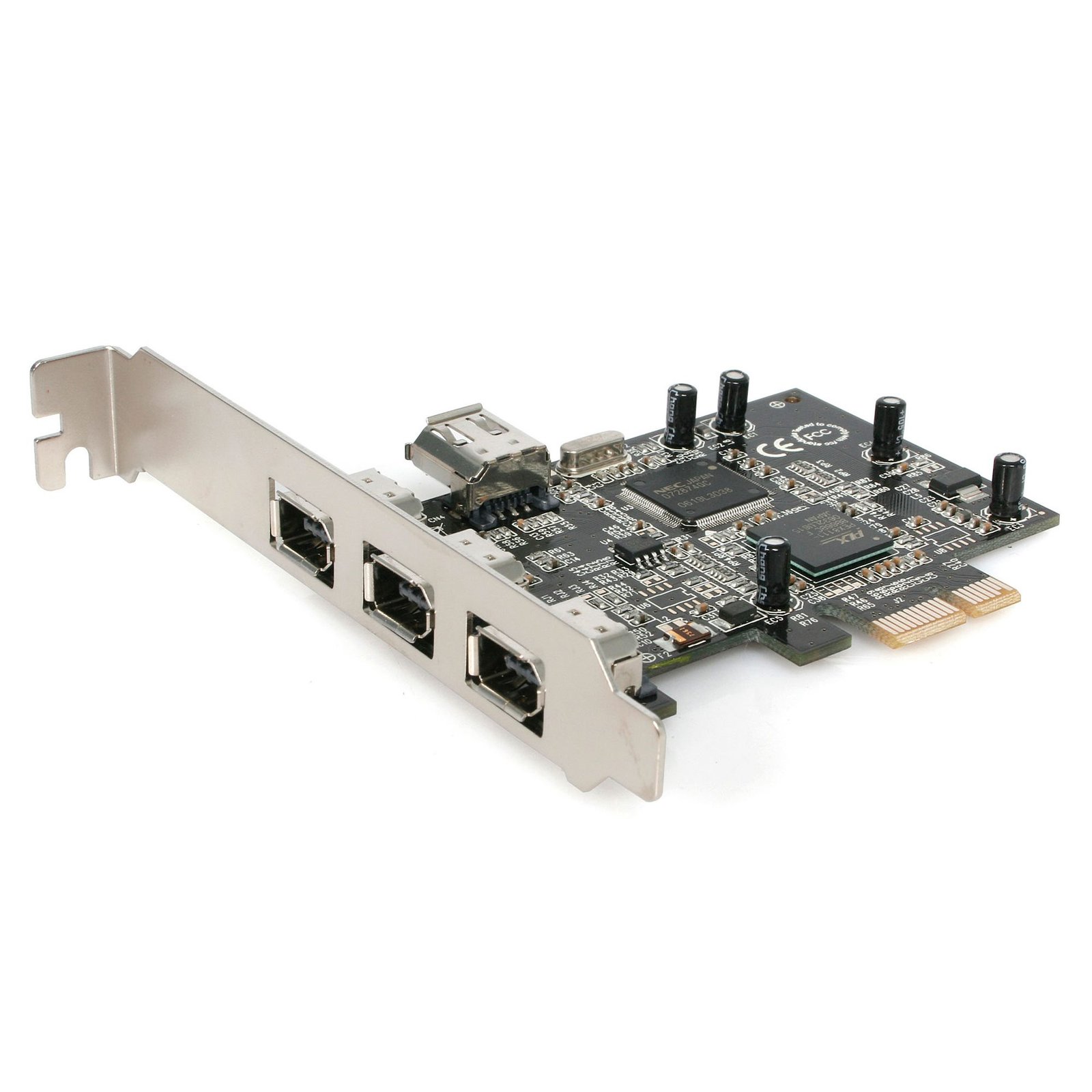 4 Port PCI Express 1394a FireWire Adapter Card - 3 External 1 Internal