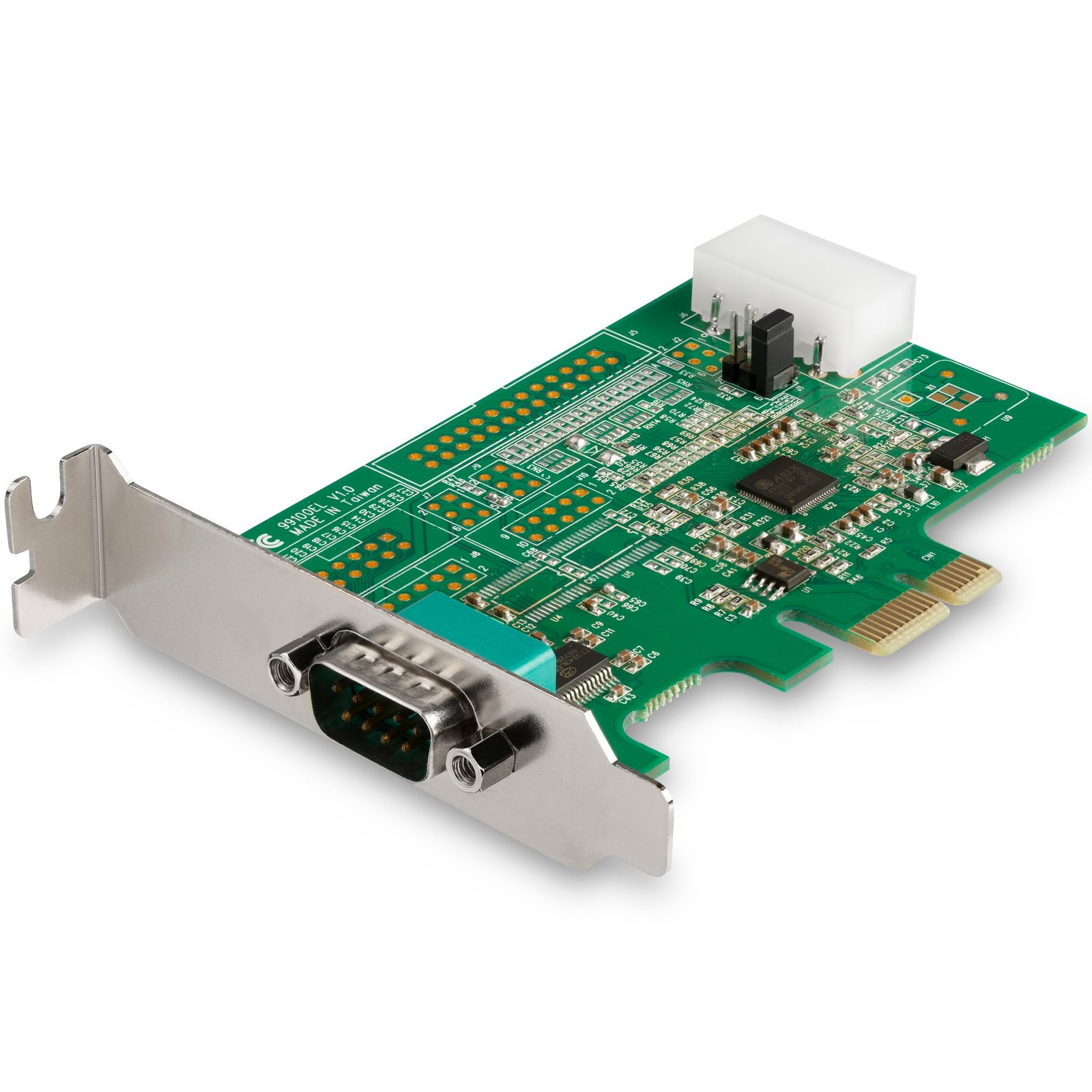 1-port PCI Express RS232 Serial Adapter Card - PCIe RS232 Serial Host Controller Card - PCIe to Serial DB9 - 16950 UART - Low Profile
