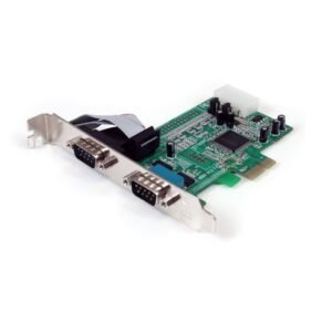2-Port PCI Express RS232 Serial Adapter Card, 16550 UART, PCIe to Dual Serial DB9 Host Controller, Windows & Linux, TAA - Replaced by