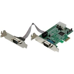 2-Port Low Profile Native RS232 PCI Express Serial Adapter Card, 16550 UART, PCIe to Dual Serial DB9, Windows & Linux, TAA - Replaced by
