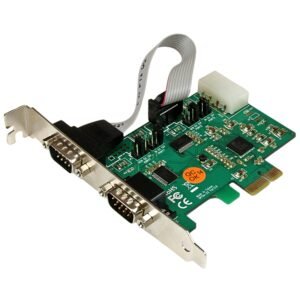 2 Port Industrial PCI Express (PCIe) RS232 Serial Card w/ Power Output and ESD Protection