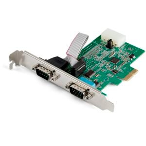 2-port PCI Express RS232 Serial Adapter Card - PCIe RS232 Serial Host Controller Card - PCIe to Dual Serial DB9 Card - 16950 UART