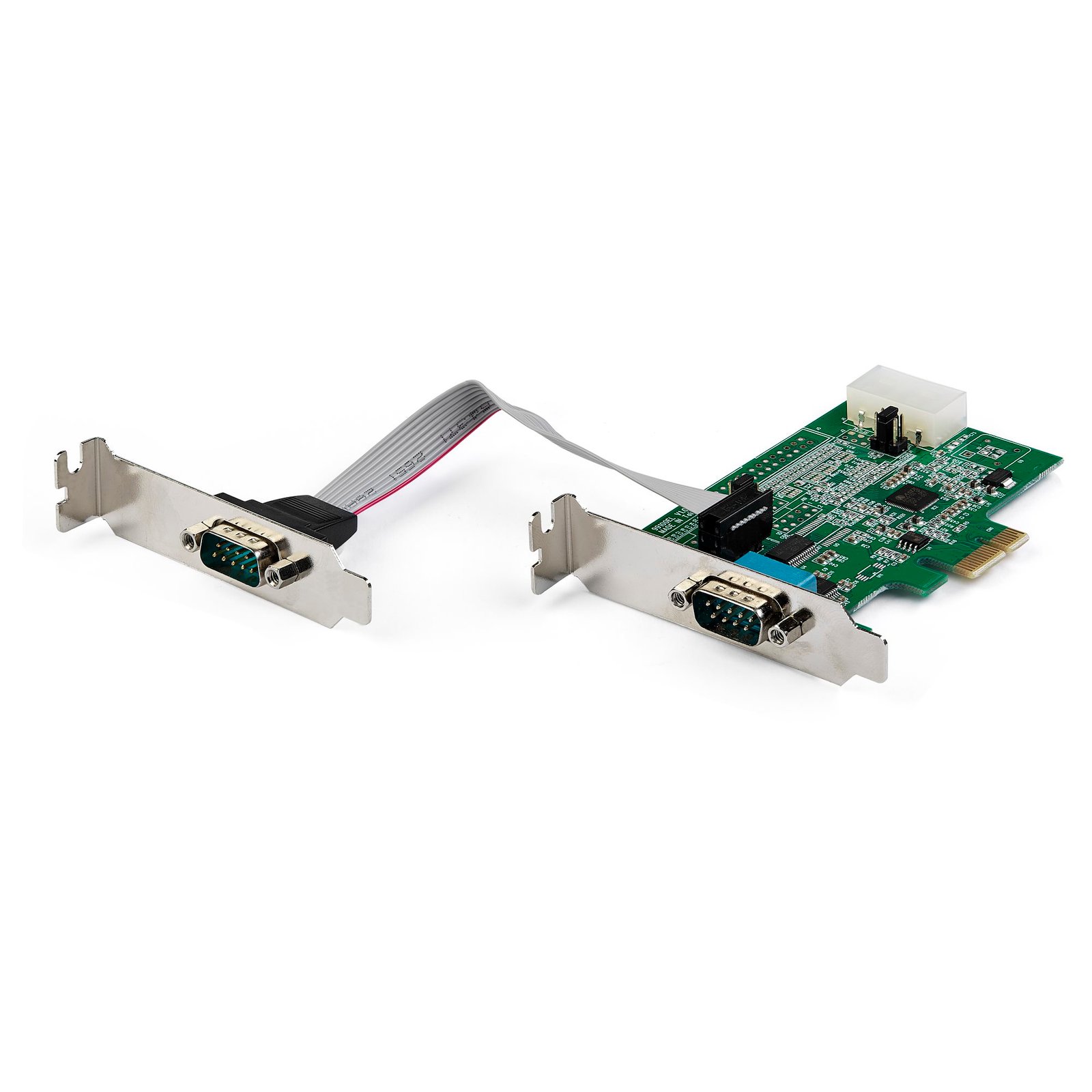 2-port PCI Express RS232 Serial Adapter Card - PCIe RS232 Serial Host Controller Card - PCIe to Serial DB9 - 16950 UART - Low Profile