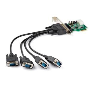 4-port PCI Express RS232 Serial Adapter Card - PCIe RS232 Serial Host Controller Card - PCIe to Serial DB9 Card - 16950 UART - Expansion