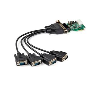 4-port PCI Express RS232 Serial Adapter Card - PCIe RS232 Serial Host Controller Card - PCIe to Serial DB9 - 16950 UART - Low Profile