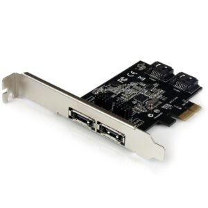2 Port PCI Express SATA 6 Gbps eSATA Controller Card - Dual Port PCIe x1 SATA III Adapter with Configurable Internal/External Connectivity