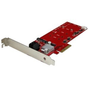 2x M.2 NGFF SSD RAID Controller Card plus 2x SATA III Ports - PCIe - TAA