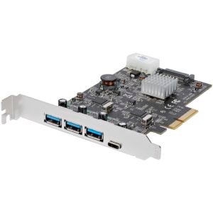 4-Port USB 3.1 PCIe Card - 10Gbps - 3x USB-A and 1x USB-C - 2x Dedicated Channels