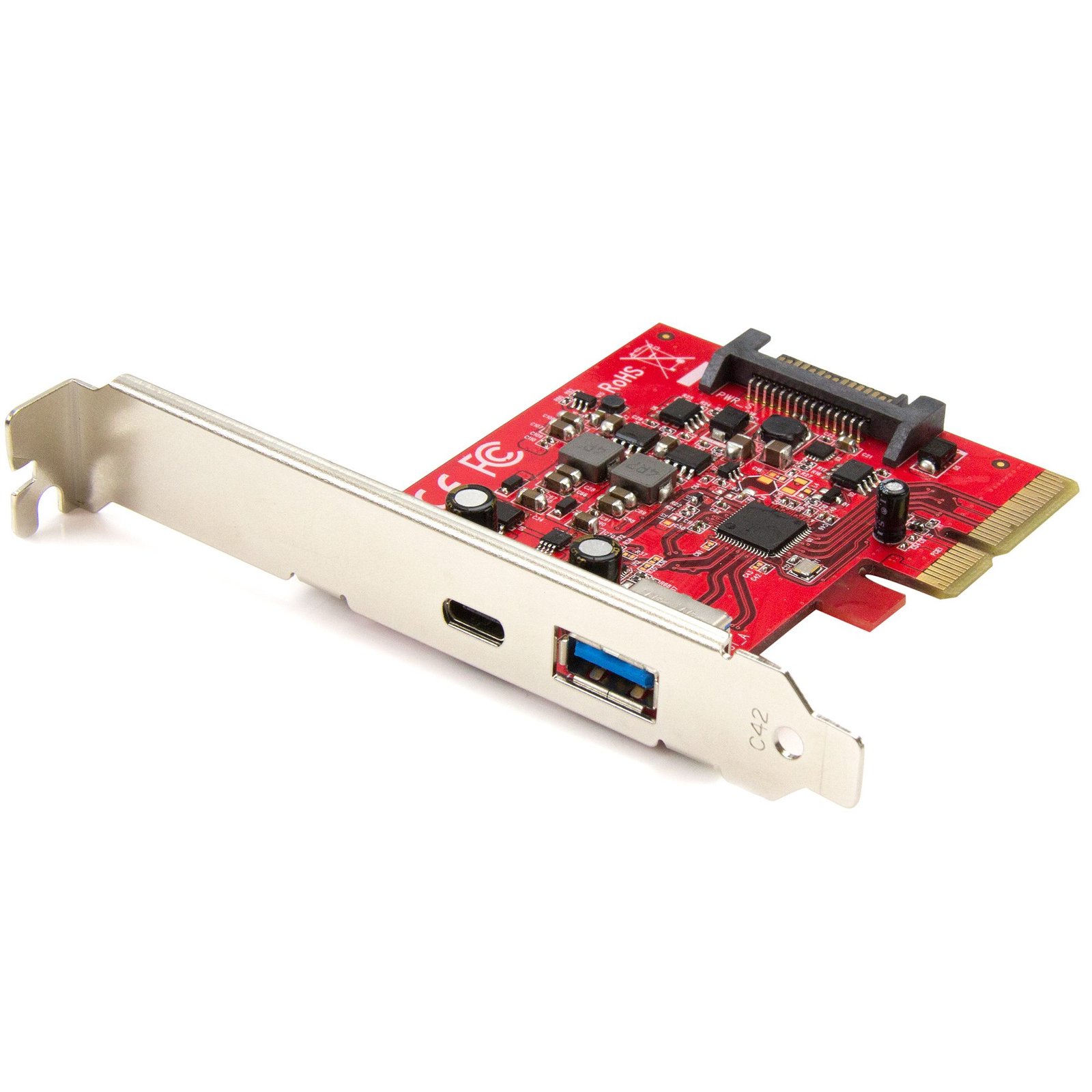 2-Port USB 3.1 (10Gbps) Card - 1x USB-C, 1x USB-A - PCIe
