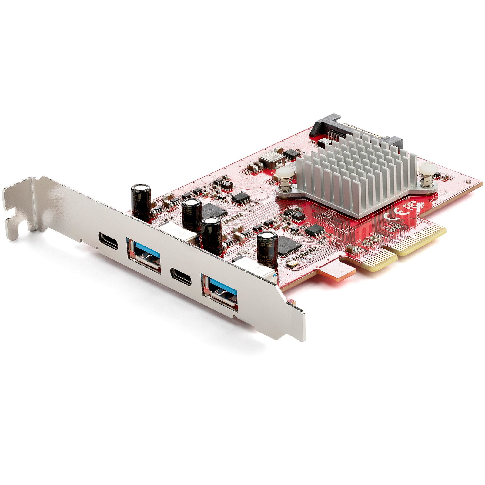 4-Port USB PCIe Card - 10Gbps USB PCI Express Expansion Card w/ 2 Controllers - 2x USB-C & 2x USB-A ports (USB 3.2 Gen 2) - USB/USB-C PCI-e