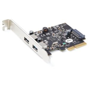 2-Port USB PCIe Card with 10Gbps/port - USB 3.2 Gen 2 Type-A PCI Express 3.0 x4 Host Controller Expansion Card - Add-On Adapter Card