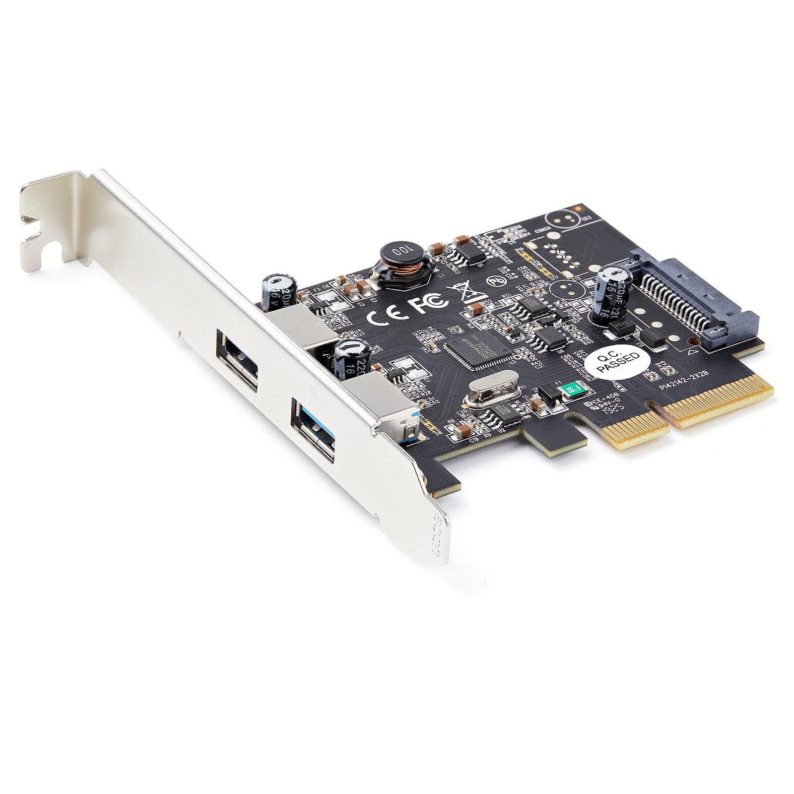 2-Port USB PCIe Card with 10Gbps/port - USB 3.2 Gen 2 Type-A PCI Express 3.0 x4 Host Controller Expansion Card - Add-On Adapter Card